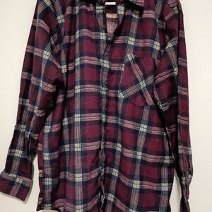 Premier Mens Size L Plaid Button Up Long Sleeve Shirt